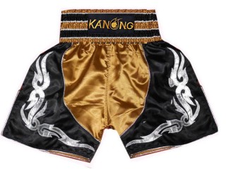 Boxing Shorts , Boxing Trunks : KNBSH-202-Gold-Black